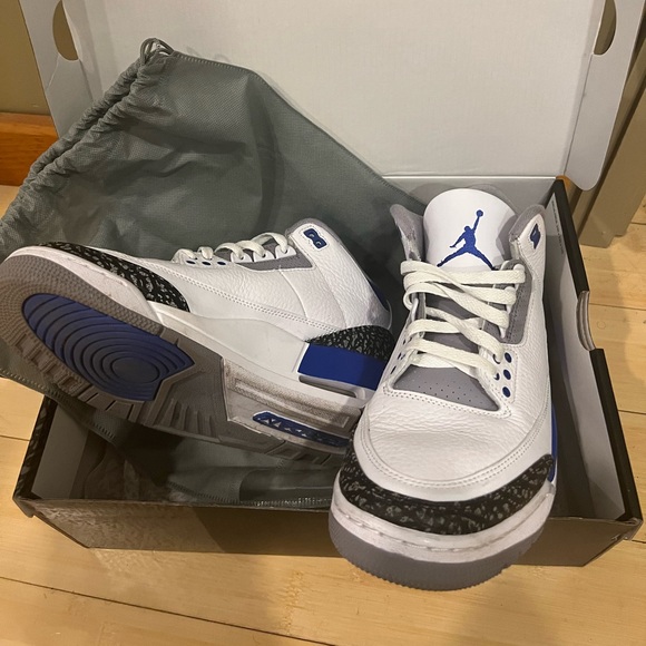 Air Jordan 3 Retro White/Racer Blue - Picture 2 of 10